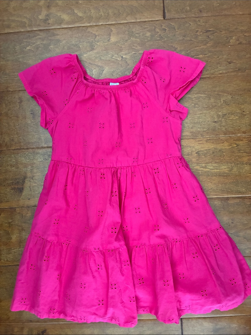 Carter's Bright Fuchsia Eyelet Peasant Dress- 5T
